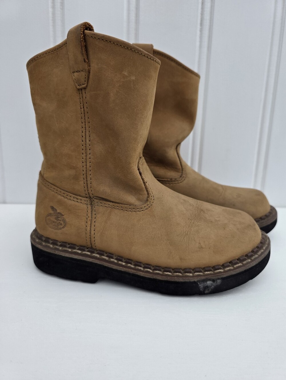 Georgia Boot Youth Wellington Kids Leather Boots Round Toe
